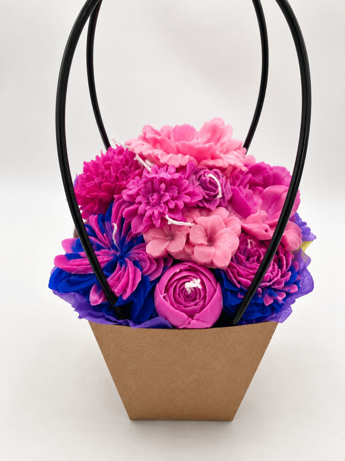 Handgefertigtes Blumenkerzen-Bouquet aus Rapswachs – Geschenk Dekoration