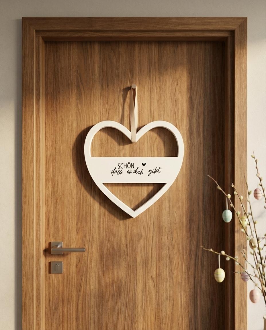 Keramik Herz handgemacht Gipskeramik – Deko Geschenk zum Aufhängen