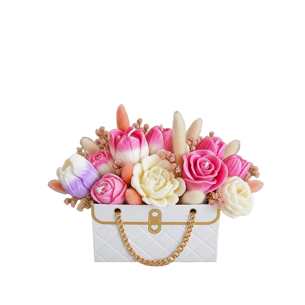 Flowerbag handgemacht – Kerzen Deko Blumentasche Geschenk viele Farben