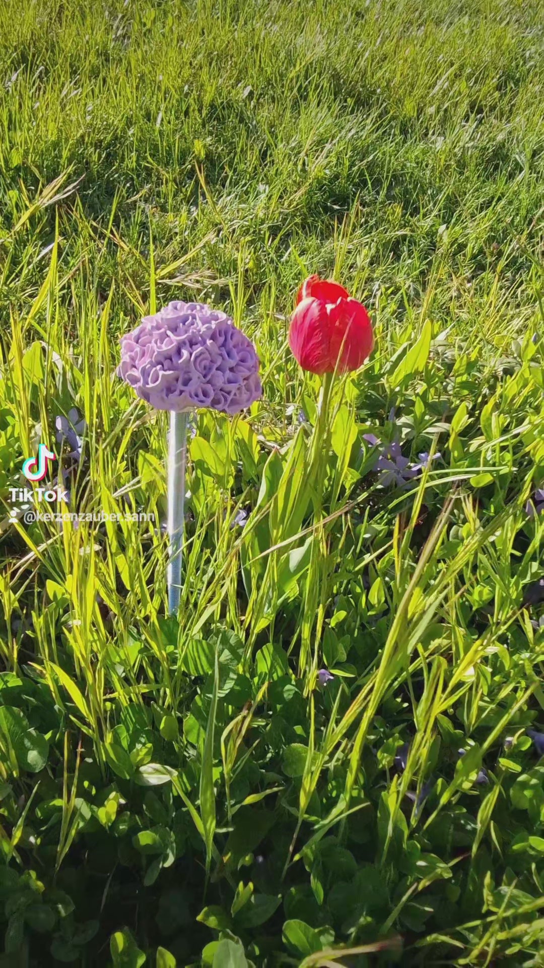 Blumenstecker Gipsbeton handgemacht – Outdoor Garten Deko Geschenk