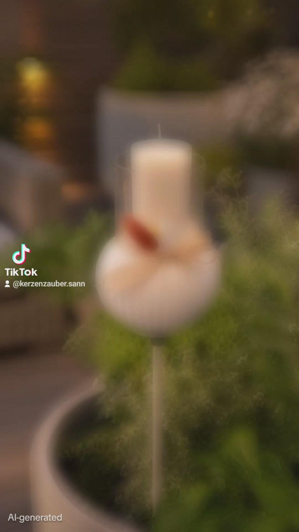 Gartenfackel Rapswachs Gipskeramik handgemacht – Outdoor Terrasse Balkon