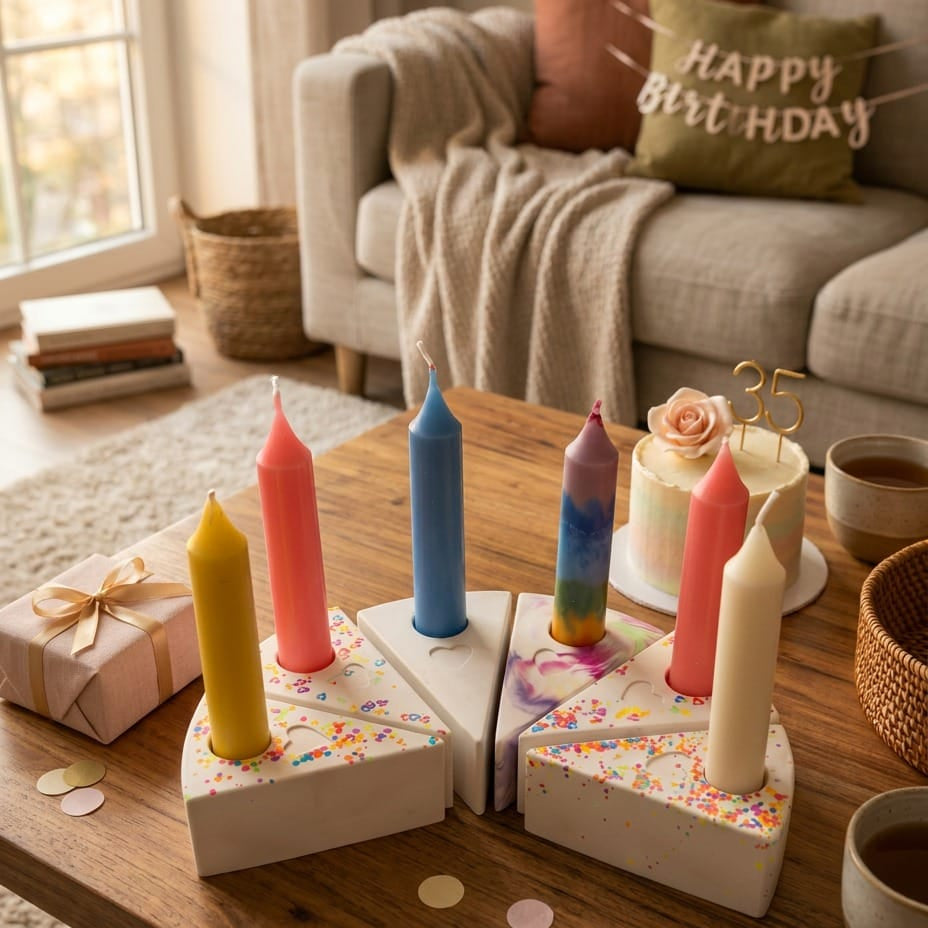 Pustekuchen Kuchenstück Gipskeramik handgemacht – Geburtstag Deko Geschenk